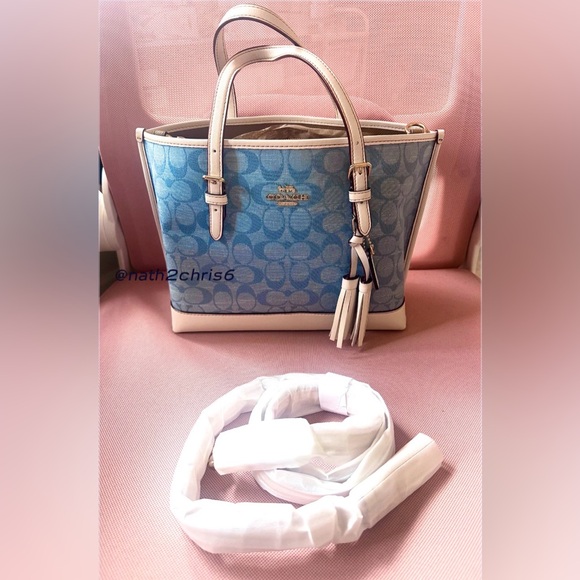 Coach Mollie 25 Tote Bag In Signature Chambray. - Picture 6 of 15